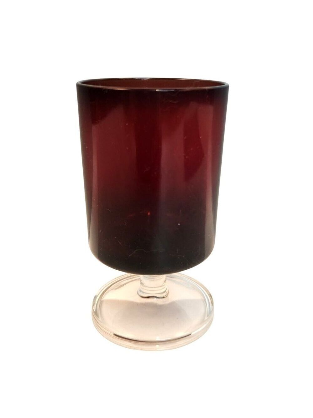 Vintage Ruby Red Luminarc France Arcoroc 4.5” Footed Cordial Glass Elegant Retro